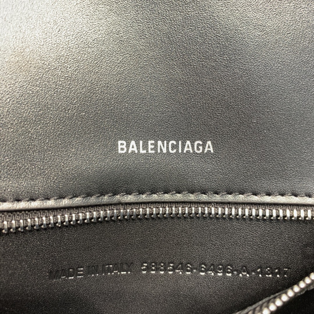 Balenciaga Hourglass XS Handbag Grain Calfskin Shoulder Bag Black